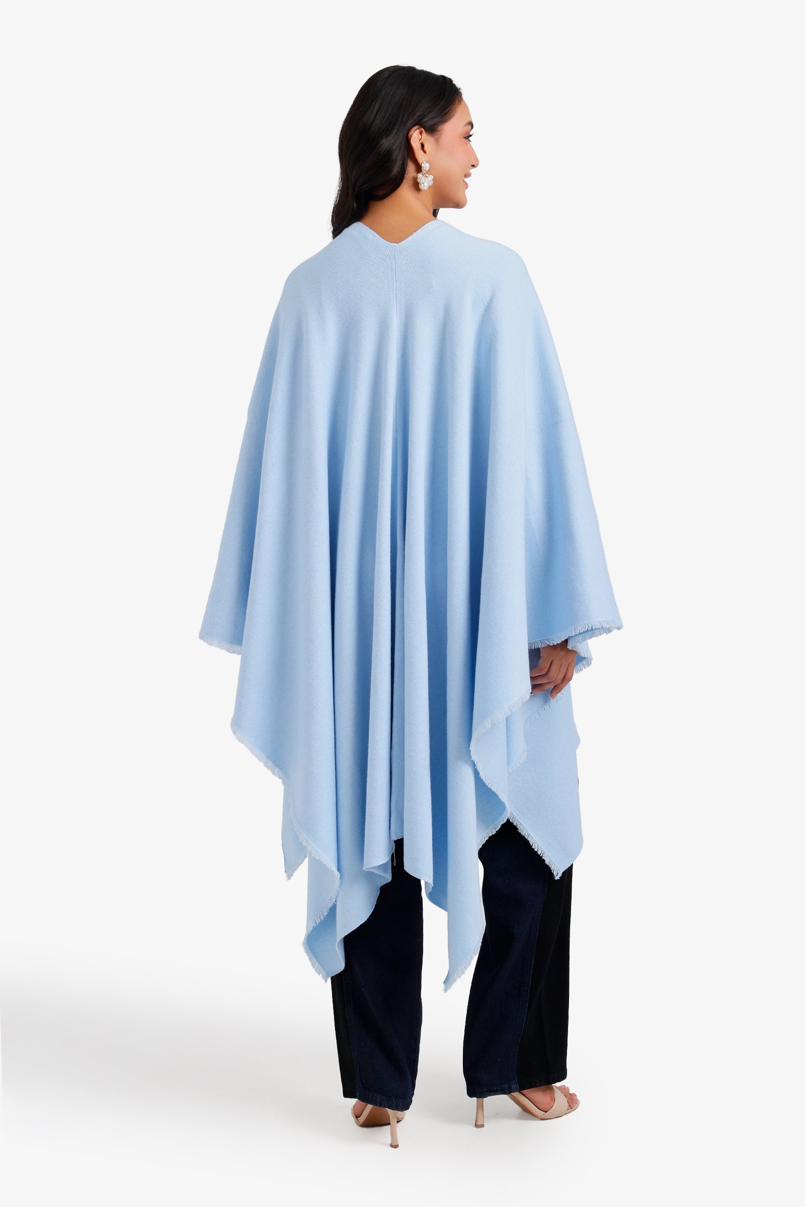 Fringed Open-Front Poncho