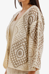 Two-Tone Crochet Kimono