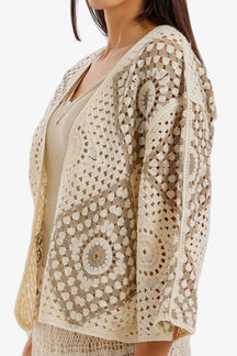 Two-Tone Crochet Kimono