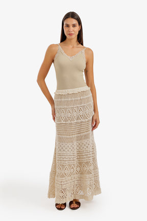 Tiered Crochet Maxi Skirt