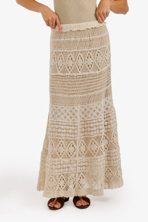 Tiered Crochet Maxi Skirt