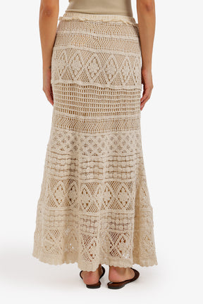 Tiered Crochet Maxi Skirt