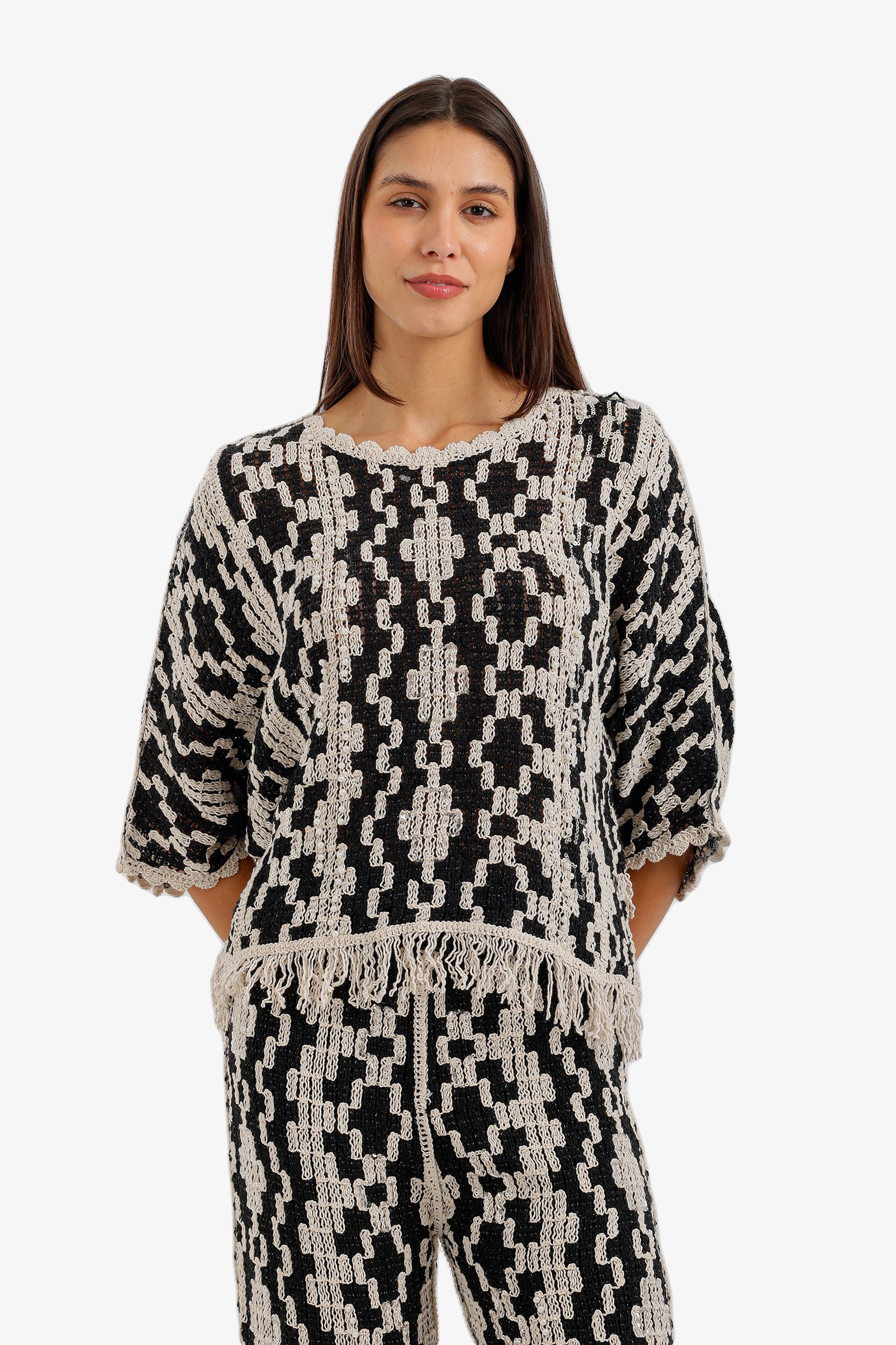 Geometric Crochet Beach Top