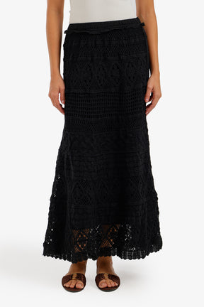 Tiered Crochet Maxi Skirt