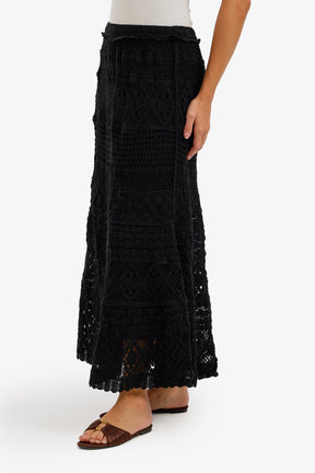 Tiered Crochet Maxi Skirt