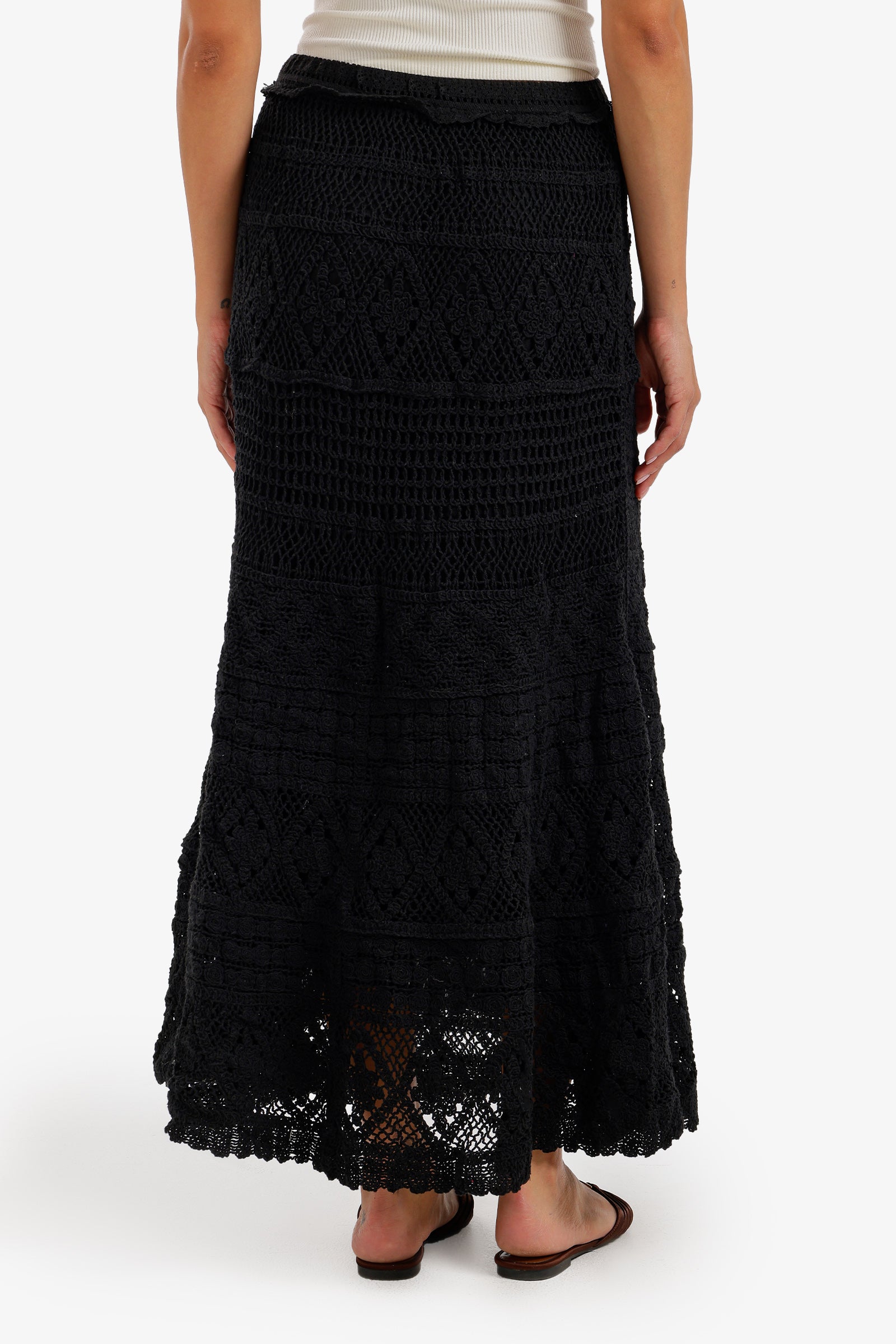 Tiered Crochet Maxi Skirt