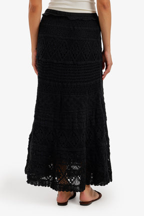 Tiered Crochet Maxi Skirt