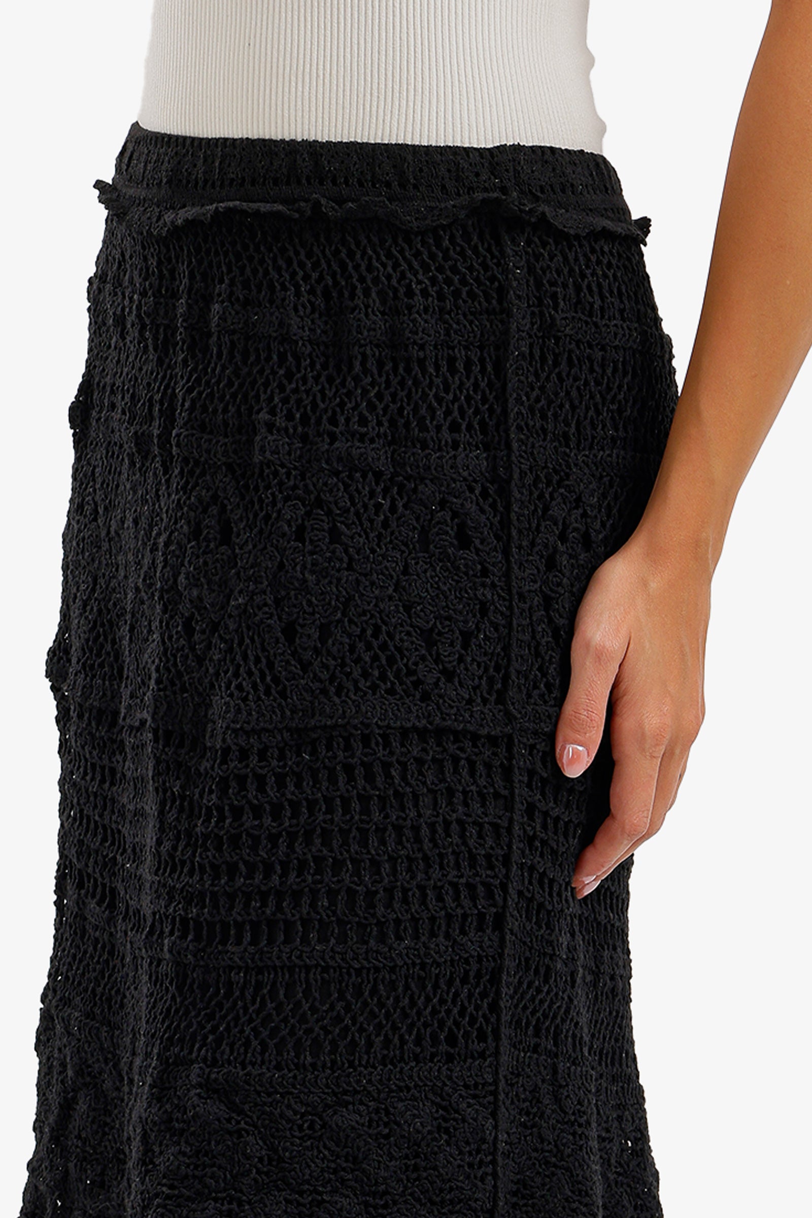 Tiered Crochet Maxi Skirt