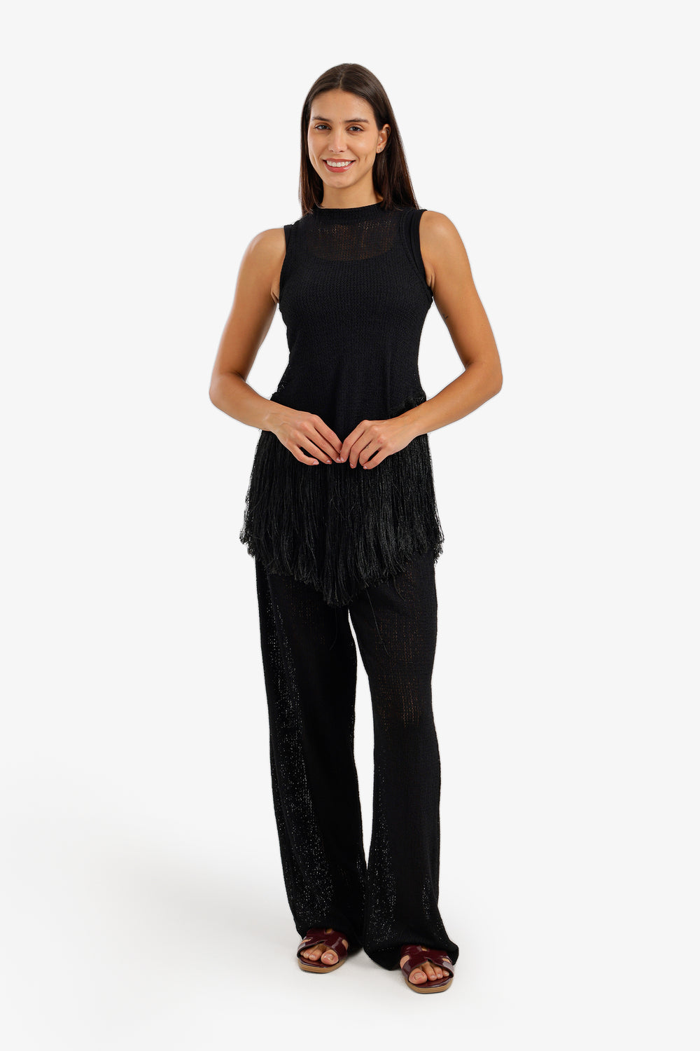 Fringed Perforated Beach Set