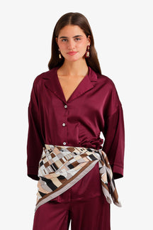 Mixed Print Satin Scarf