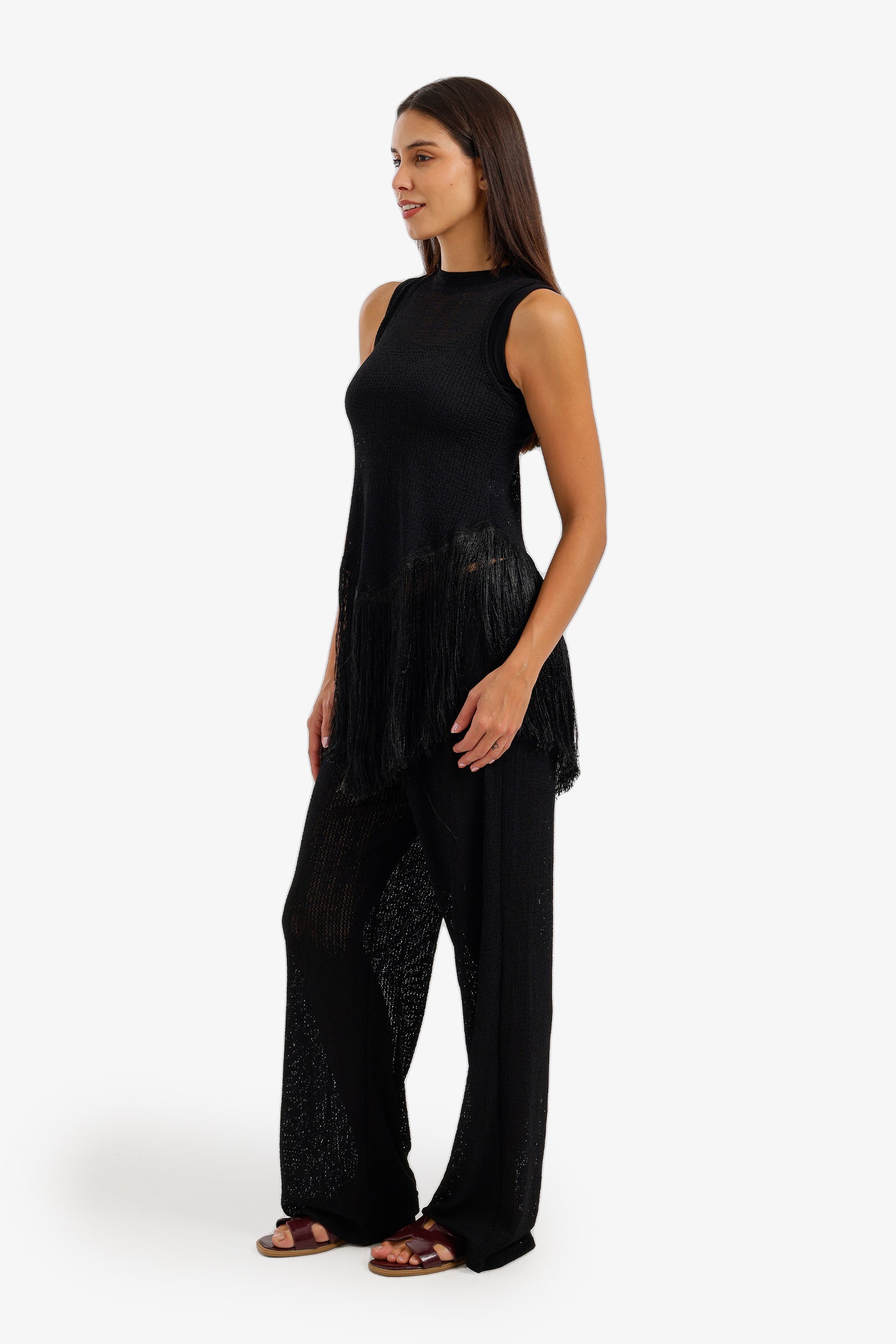 Fringed Perforated Beach Set