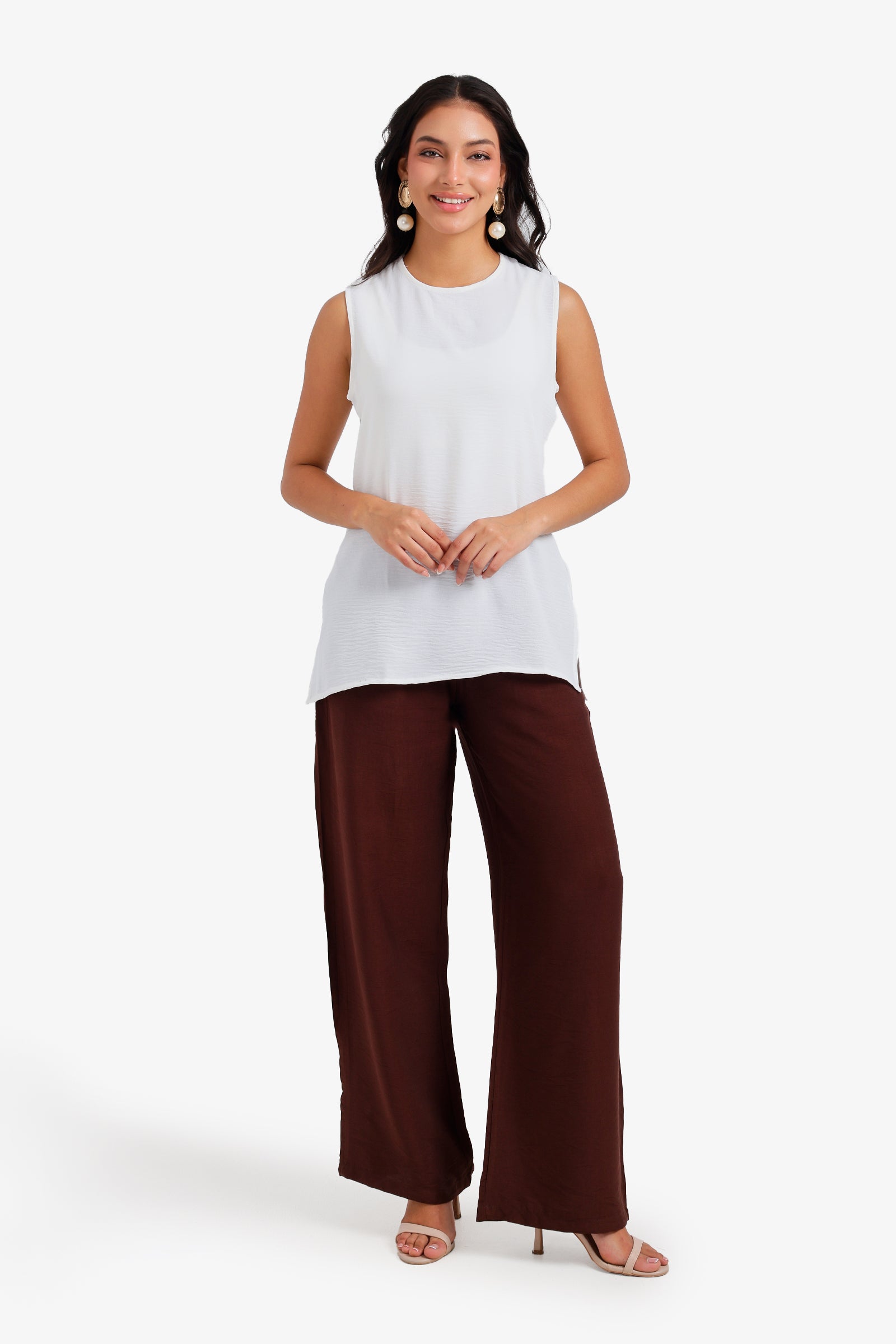 Textured Sleeveless Blouse