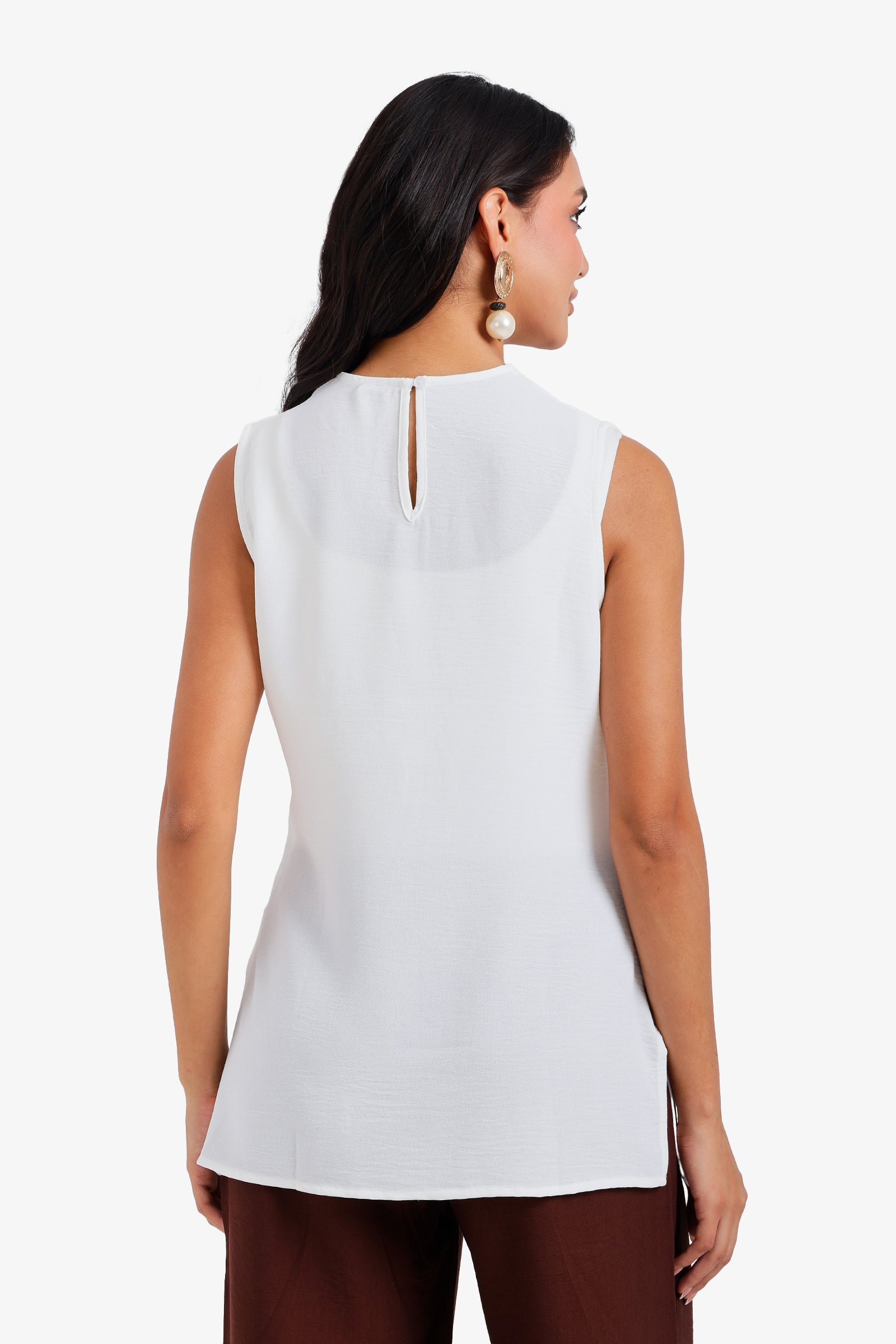 Textured Sleeveless Blouse