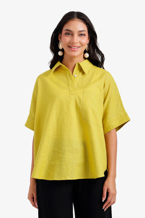 Relaxed Shirt Poncho