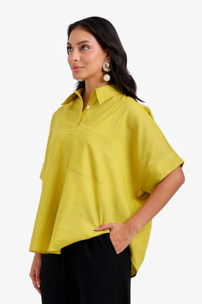Relaxed Shirt Poncho