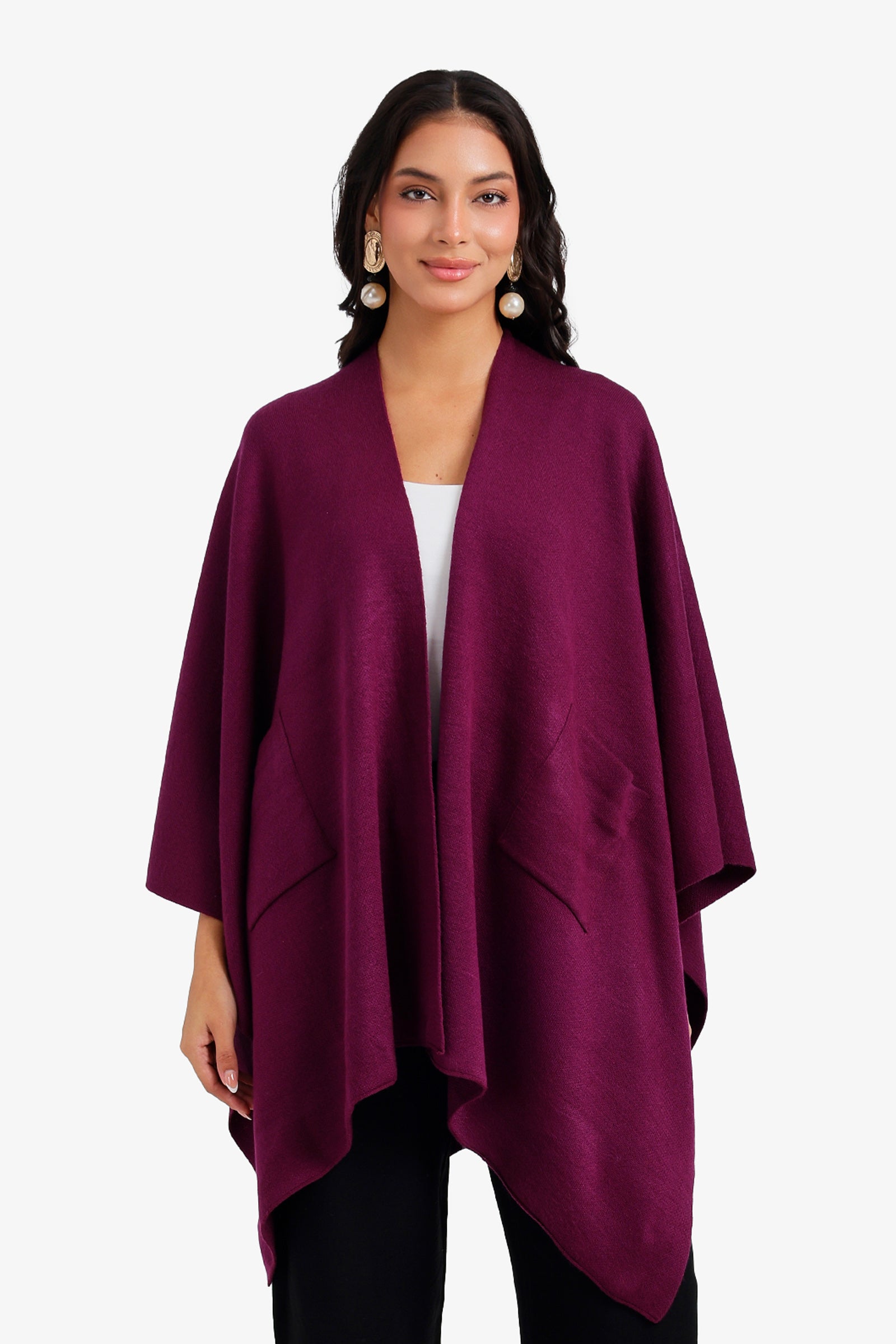 Plain Asymmetrical Poncho