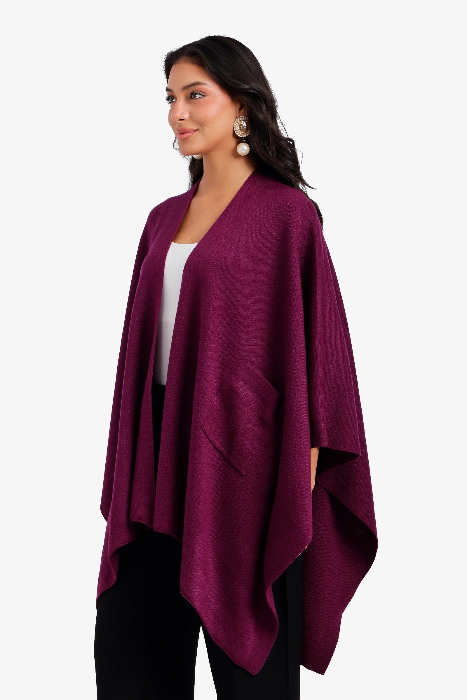 Plain Asymmetrical Poncho