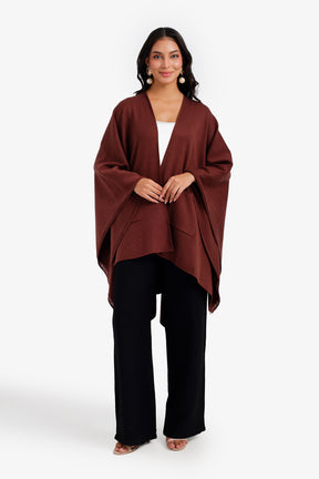 Fringed Open-Front Poncho