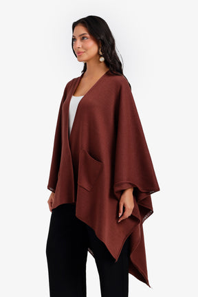 Fringed Open-Front Poncho