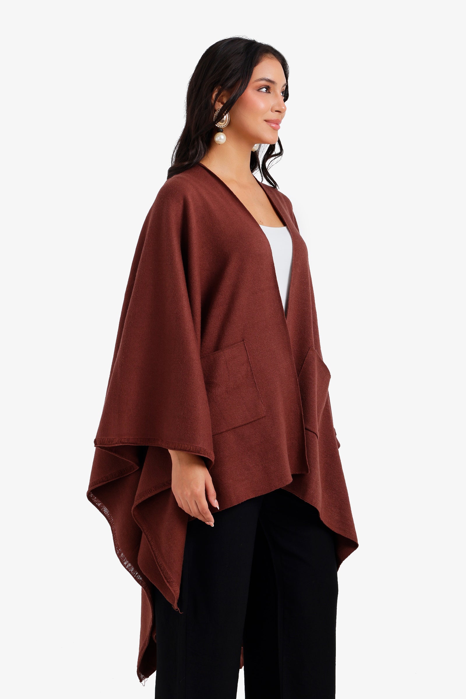 Fringed Open-Front Poncho