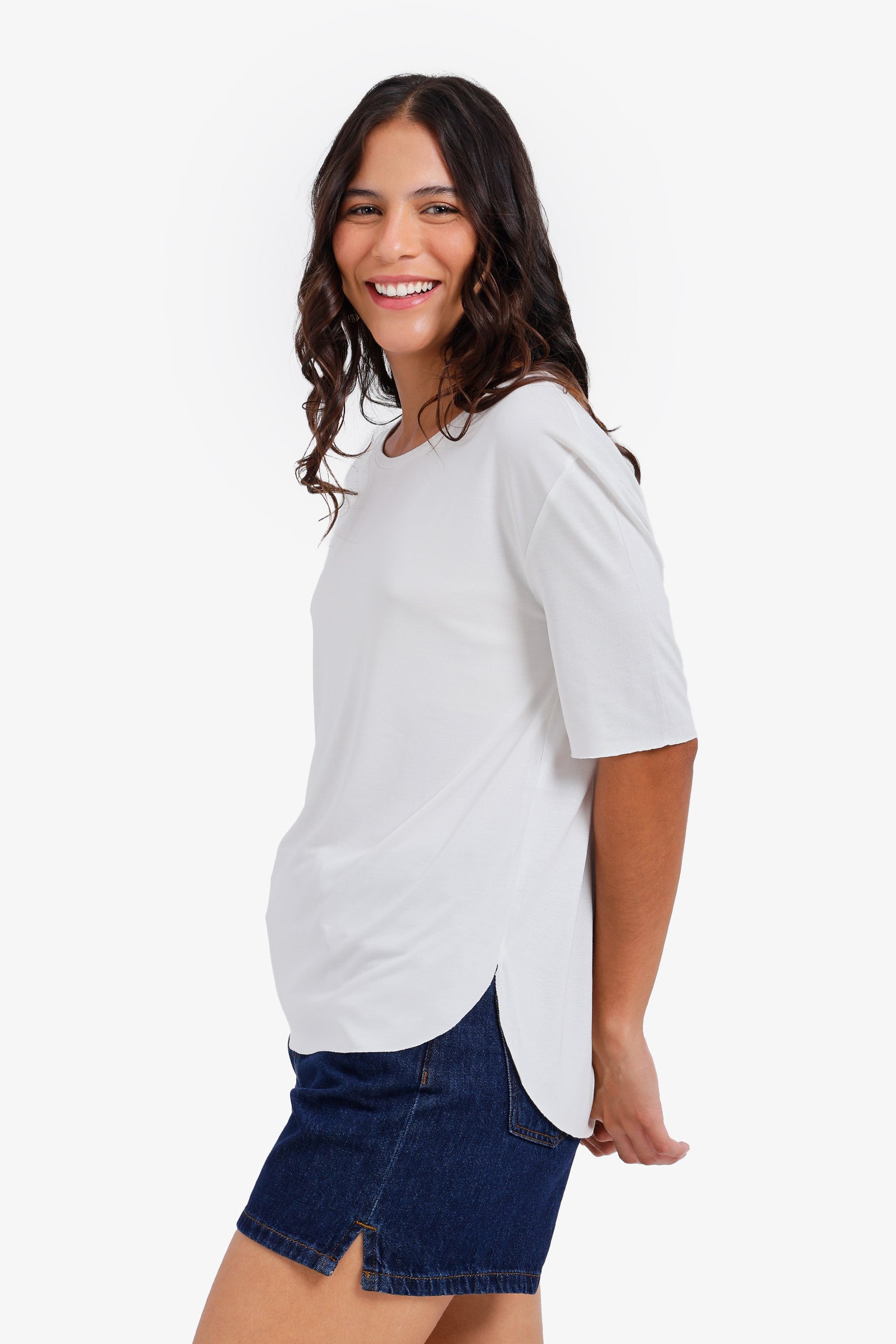 Round Hem T-Shirt