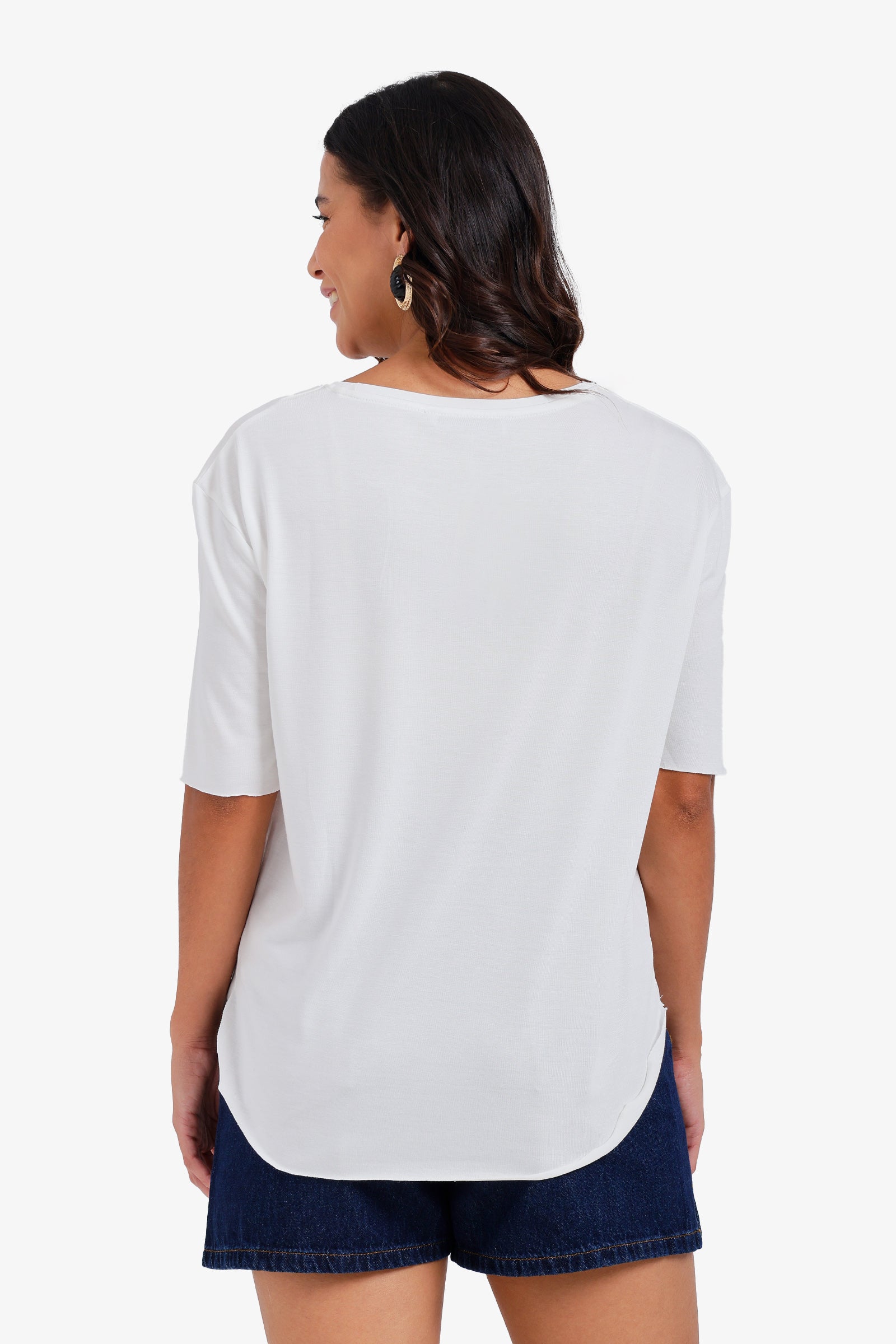 Round Hem T-Shirt
