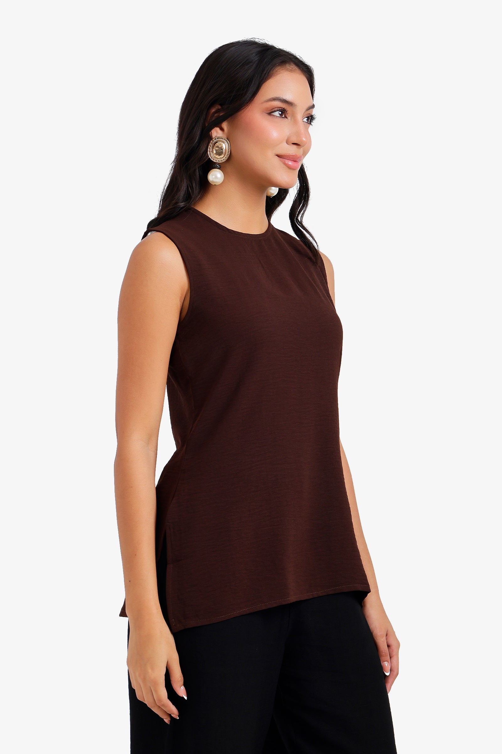 Textured Sleeveless Blouse