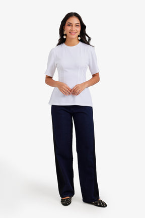 Pleated Peplum Top