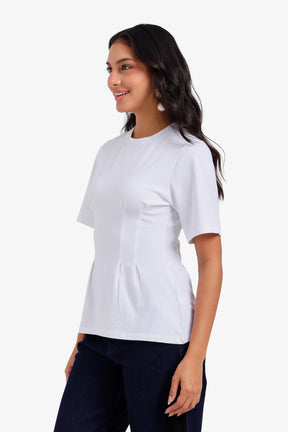 Pleated Peplum Top