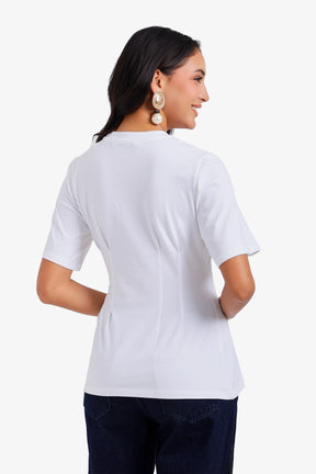 Pleated Peplum Top