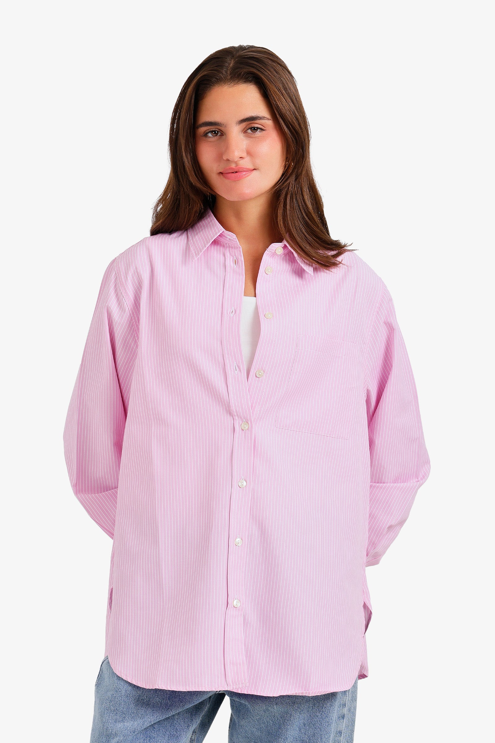 Chest-Pocket Striped Shirt