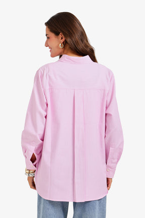 Chest-Pocket Striped Shirt