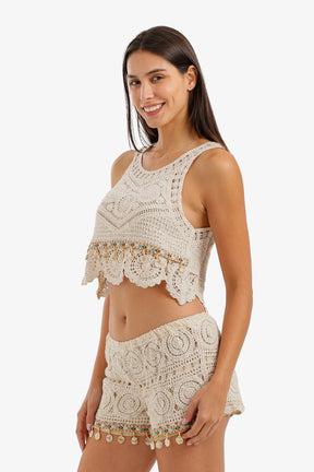 Shell-Trimmed Beach Set