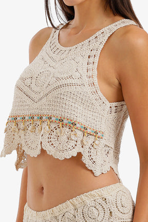 Shell-Trimmed Beach Set