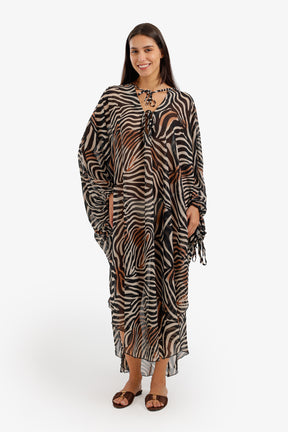 Zebra-Print Beach Dress