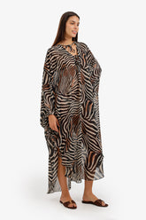 Zebra-Print Beach Dress