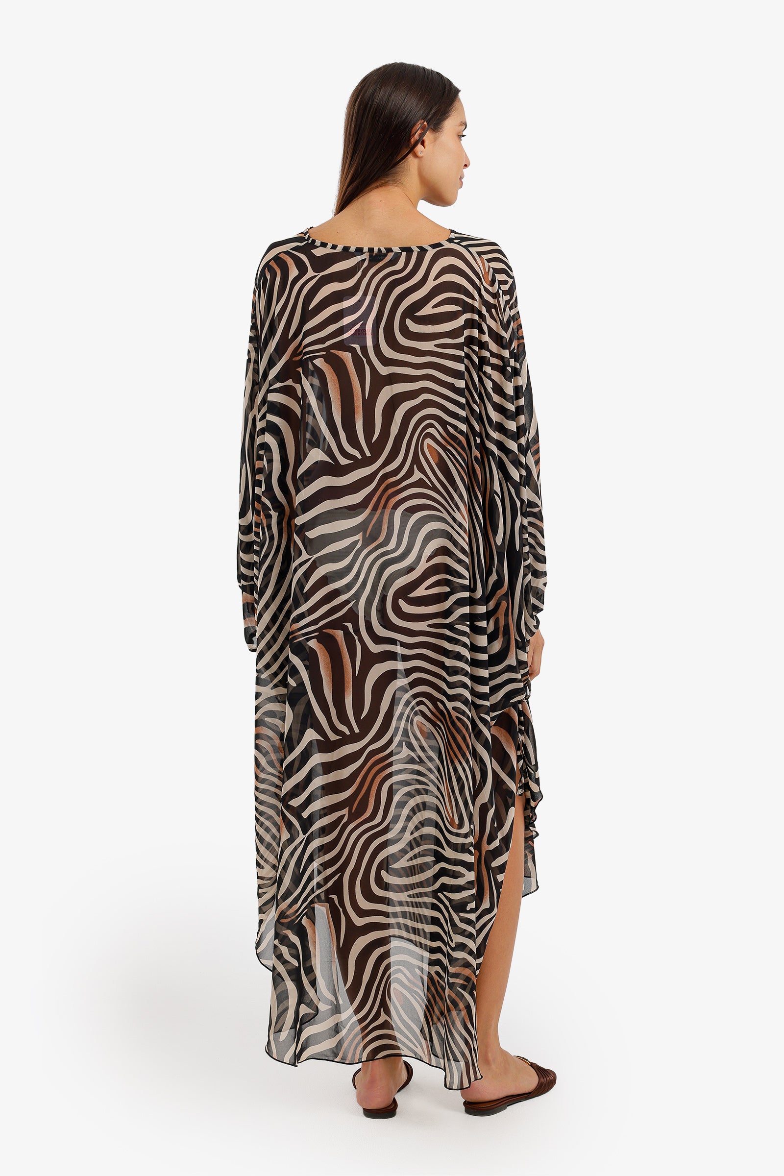 Zebra-Print Beach Dress