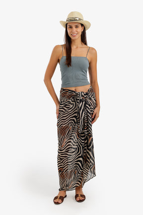Zebra-Print Beach Sarong