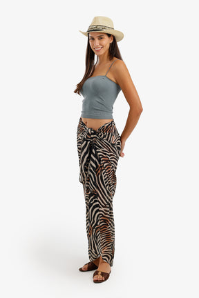 Zebra-Print Beach Sarong