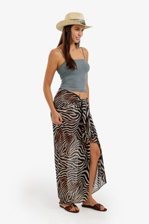 Zebra-Print Beach Sarong