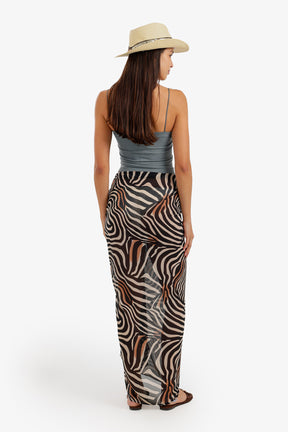 Zebra-Print Beach Sarong