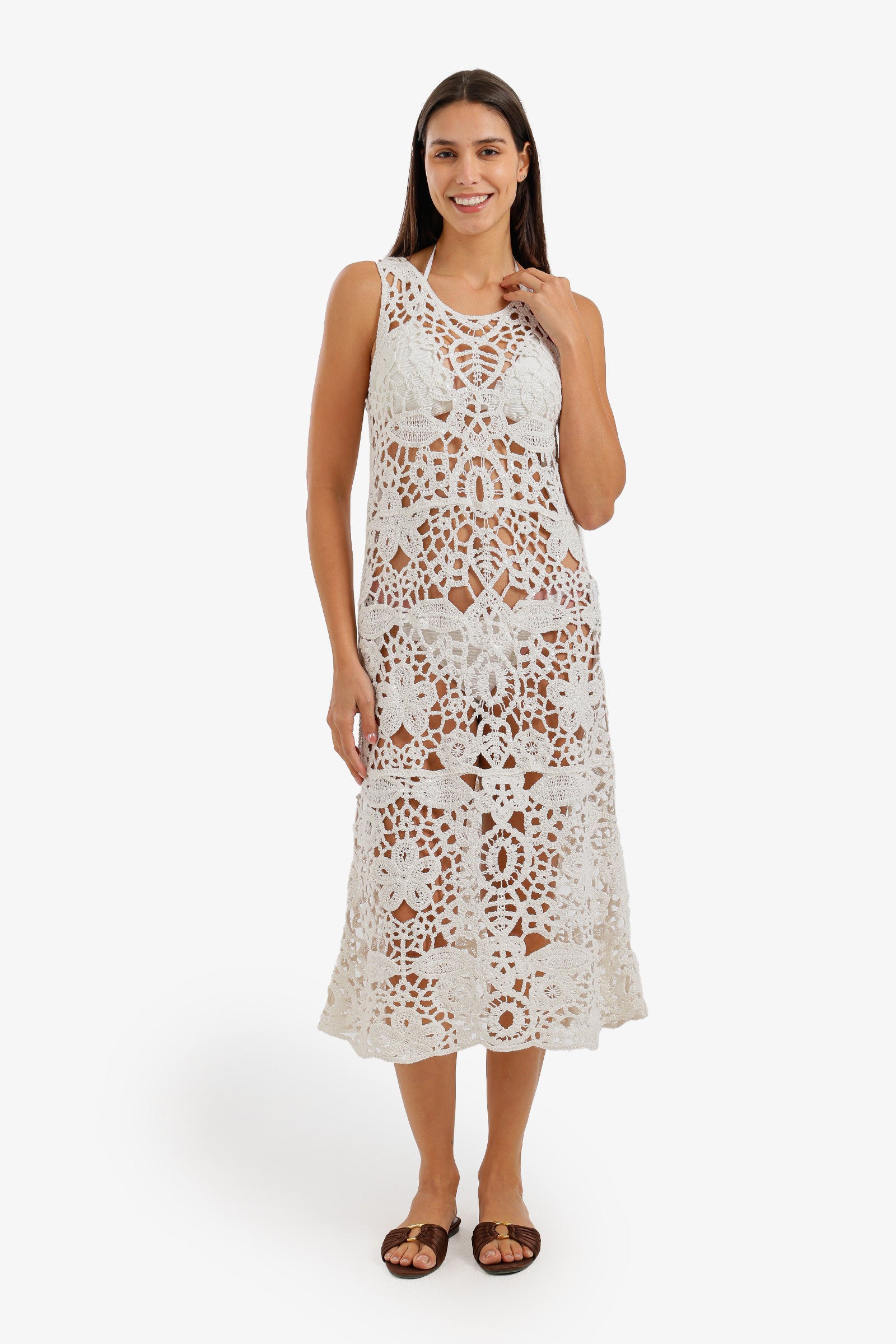 Floral Crochet Beach Dress