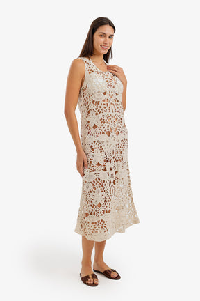 Floral Crochet Beach Dress