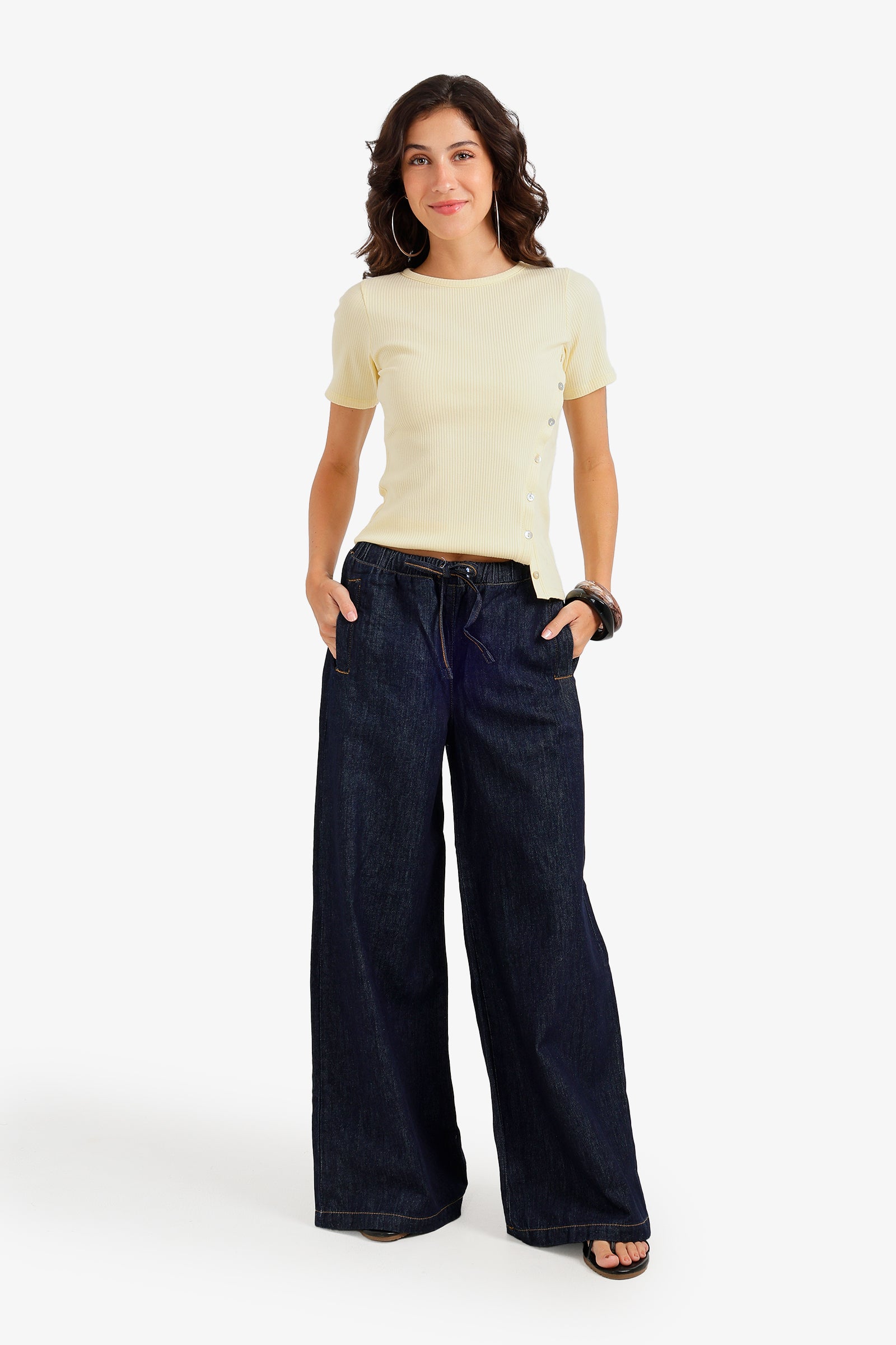 Side Button Closure Top