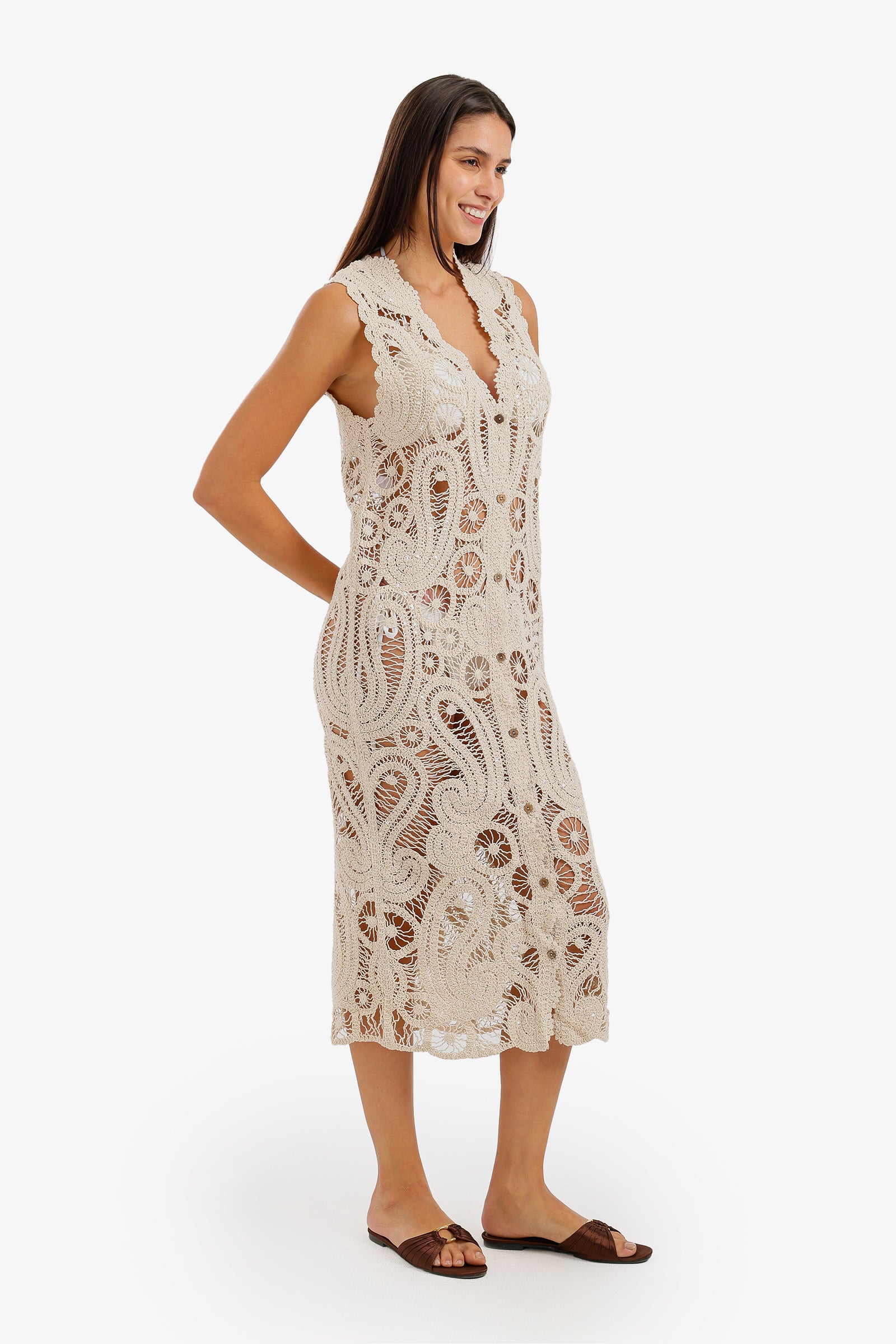 Button-Front Beach Dress