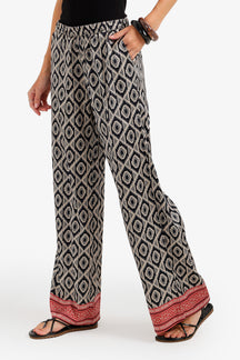 Geometric Satin Beach Pants