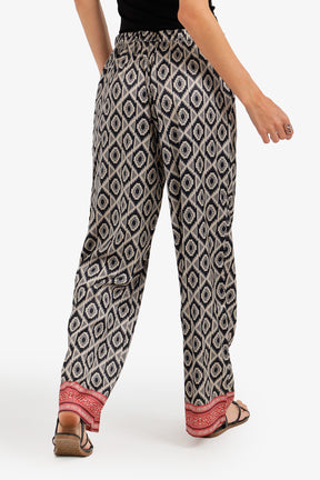 Geometric Satin Beach Pants