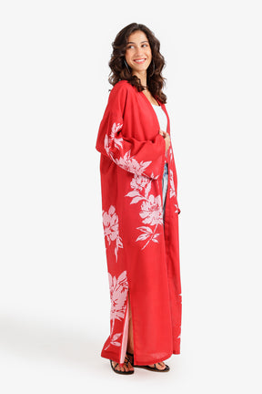 Floral Maxi Beach Kimono