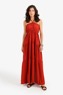 Halter Tiered Beach Dress