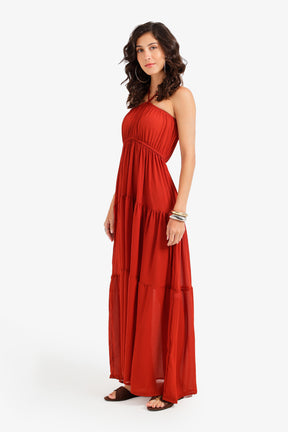 Halter Tiered Beach Dress